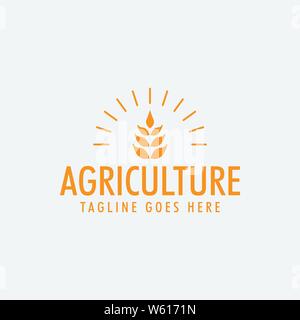 Landwirtschaft Weizen Logo Design Template vector isoliert Stock Vektor