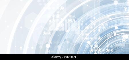 Abstrakte tech Hintergrund. Futuristische Technologie Schnittstelle mit geometrischen Formen Stock Vektor