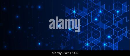 Abstrakte tech Hintergrund. Futuristische Technologie Schnittstelle mit geometrischen Formen Stock Vektor