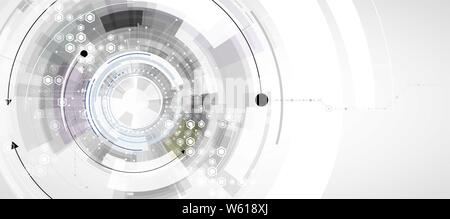 Abstrakte tech Hintergrund. Futuristische Technologie Schnittstelle mit geometrischen Formen Stock Vektor