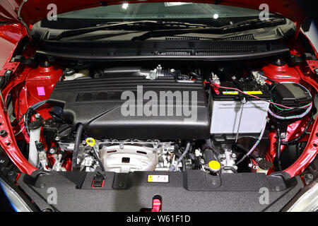 Closeup neues Auto Motor Stockfoto