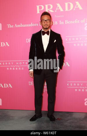 Pensionierte Japanischen Fußball-Star Hidetoshi Nakata besucht eine Werbeveranstaltung für Prada in Hongkong, China, 28. Oktober 2018. Stockfoto