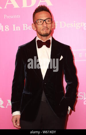 Pensionierte Japanischen Fußball-Star Hidetoshi Nakata besucht eine Werbeveranstaltung für Prada in Hongkong, China, 28. Oktober 2018. Stockfoto