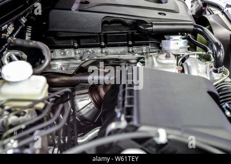 Closeup neues Auto Motor Stockfoto