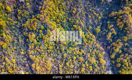 Aeria Ansicht des Qinling Mountains, da die nationalen Central Park bekannt, in der Stadt Xi'an, Provinz Shaanxi im Nordwesten Chinas, 23. Oktober 2018. Stockfoto