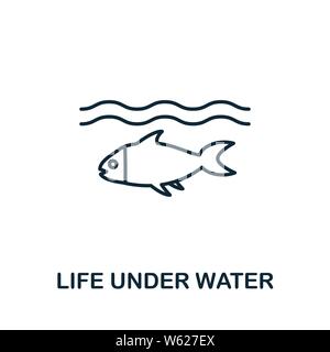 Leben unter Wasser Umriss Symbol. Dünne Linie Stil aus Community Icons Sammlung. Pixel perfekte einfache Element Leben unter Wasser Symbol für Web-Design Stock Vektor