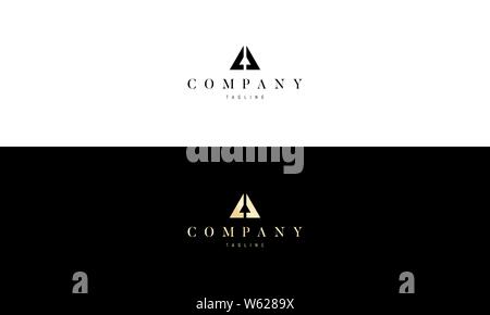 Vektor-Logo, das den Buchstaben A in Form eines Dreiecks darstellt. Stock Vektor