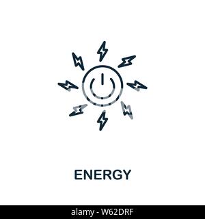 Energieumrisssymbol. Dünne Linie Stil aus Community Icons Sammlung. Pixel Perfect einfaches Element Energie-Symbol für Web-Design, Apps, Software, drucken Stock Vektor