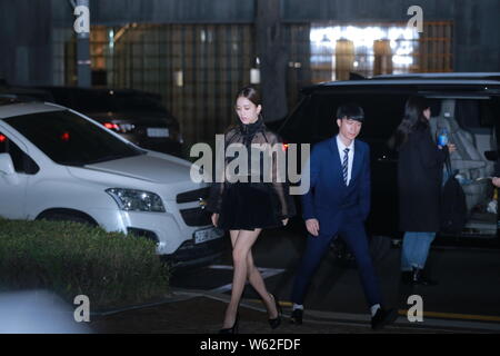 Jisoo der Koreanischen Mädchen Gruppe Schwarz Rosa besucht die ADEKUVER Start Veranstaltung in Seoul, Südkorea, 11. Oktober 2018. Stockfoto