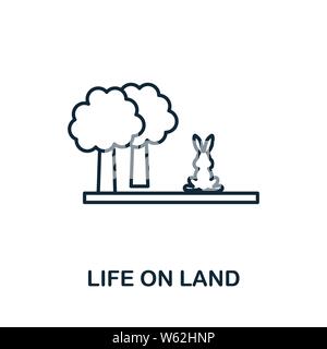 Symbol „Life on Land“. Dünne Linie Stil aus Community Icons Sammlung. Pixel perfekte einfache Element Leben auf Land Symbol für Web-Design, Apps Stock Vektor