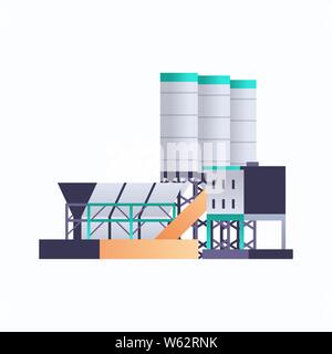 Fabrikgebäude Symbol Industrieanlagen mit Rohren und Schornstein Kraftwerk Umwelt und Energie element Ölindustrie Konzept weißen Hintergrund flach Stock Vektor