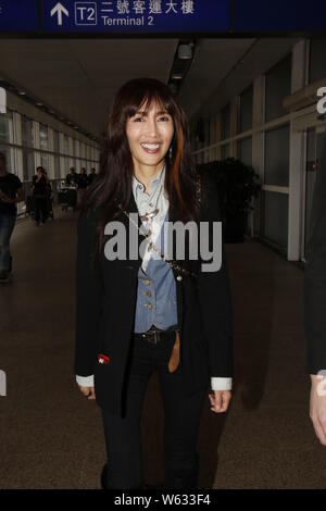 Japanische Sängerin Shizuka Kudo kommt an der Hong Kong International Flughafen in Hongkong, China, 15. Oktober 2018. Stockfoto