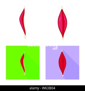 Isoliertes Objekt der Faser und muskulös Logo. Sammlung von Faser- und Körper vektor Illustration. Stock Vektor