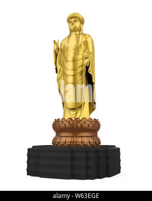 Golden Buddha Statue Isolated Stockfoto