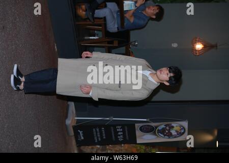 Koreanische Schauspieler Yoon Chan - Junge kommt für ein Bankett für neue TV-Serie bis 17" in Seoul, Südkorea, 18. September 2018. Stockfoto