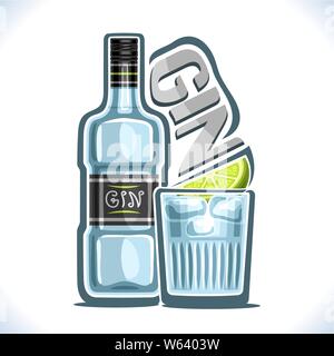 Vector Illustration von Alkohol trinken Gin Stock Vektor