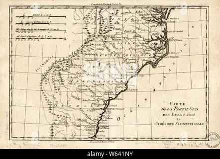 Amerikanischer Unabhängigkeitskrieg Ära Karten 1750-1786 409 Carte de la Partie sud des Etats Unis de l'In septentrionale Bauen und Reparieren Stockfoto