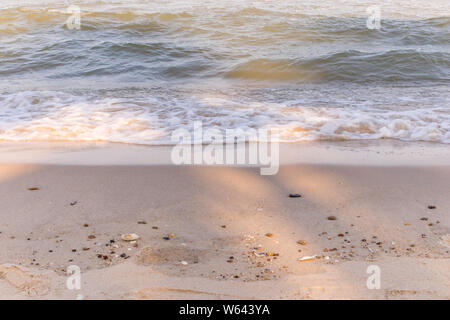 Sand Hintergrund Kopie Platz für Text. Meer Strand und soft Wave. Stockfoto