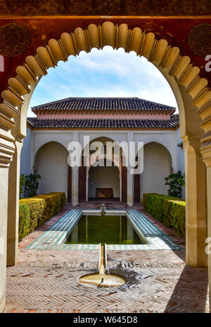 Patio De La Alberca, Alcazaba, Malaga, Andalusien, Spanien Stockfoto