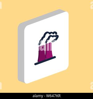 Schlechte Fabrik einfachen Vektor icon. Abbildung: Symbol Design Template für web mobile UI-Element. Perfekte Farbe isometrische Piktogramm auf 3d-weißes Quadrat. B Stock Vektor