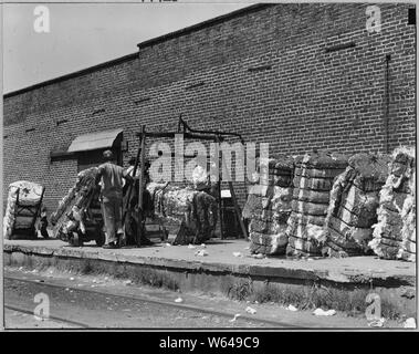 Coosa Valley, Alabama. Warehousing Baumwolle (Talladega); Umfang und Inhalt: Die Bildunterschrift lautet wie folgt: Coosa Valley, Alabama. Warehousing Baumwolle (Talladega). Stockfoto