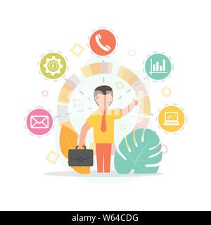 Geschäftsmann Geschäftskonzept Vector Illustration für Business Design und Infografik Stock Vektor