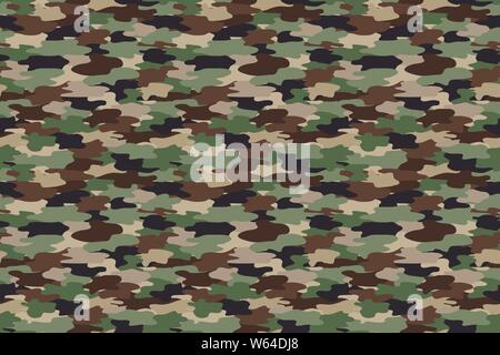 Grüne militärische Farbe nahtlose Muster drucken. Armee Bekleidung. Vector Illustration. Stock Vektor
