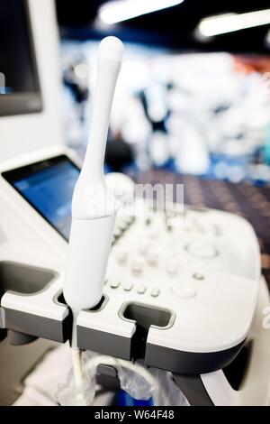 Detail der sonogram Ausrüstung für schwangere Frauen Untersuchung verwendet Stockfoto