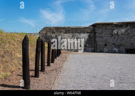 Breendonk, Belgien, 22. Juli 2019. Der nationalen Gedenkstätte der Festung Breendonk, Polen, wo die zum Tode verurteilten erschossen wurden Stockfoto