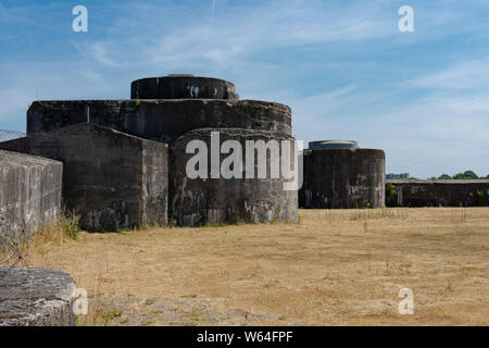 Breendonk, Belgien, 22. Juli 2019. Der nationalen Gedenkstätte der Festung Breendonk, den großen und dicken Betonwänden des fort Stockfoto