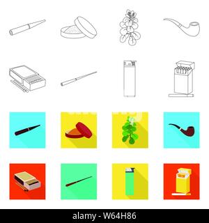 Vector Illustration von Müll und Symbol anhalten. Ansammlung von Müll und Gewohnheit vektor Illustration. Stock Vektor