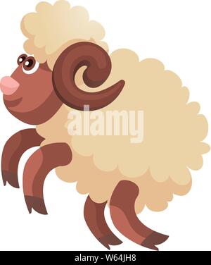 Springen ram-Symbol. Cartoon von Springen ram Vektor Symbol für Web Design auf weißem Hintergrund Stock Vektor