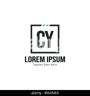 Erste CY logo Vorlage mit modernen Rahmen. Minimalistische CY letter logo Vector Illustration Design Stock Vektor