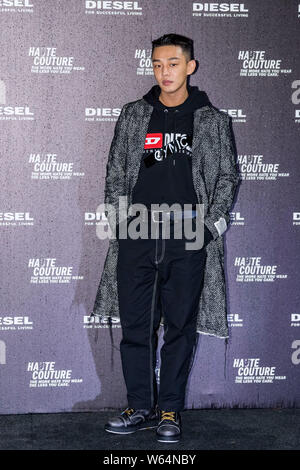 Koreanische Schauspieler Yoo Ah-in besucht eine Werbeveranstaltung für den Diesel in Shanghai, China, 20. September 2018. Stockfoto