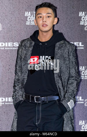 Koreanische Schauspieler Yoo Ah-in besucht eine Werbeveranstaltung für den Diesel in Shanghai, China, 20. September 2018. Stockfoto