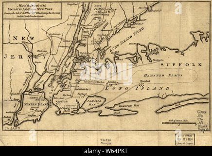 Amerikanischer Unabhängigkeitskrieg Ära Karten 1750-1786 603 Karte von den Fortschritt seiner Majestät Armeen in New York während der späten Kampagne, die die Konten neu erstellen und Reparieren Stockfoto