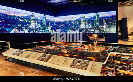 Mexiko- Stadt, Puebla Stadt, Modell der Stadt Puebla de los Angeles in das Internationale Museum des Barock. Stockfoto