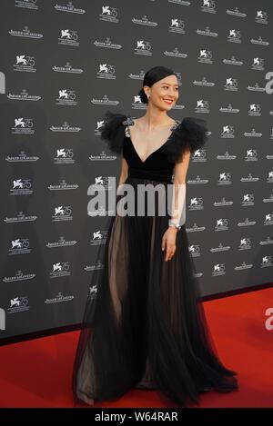 Chinesische Schauspielerin und Sängerin Fala Chen stellt beim Gala Dinner des 75. Filmfestival in Venedig Venedig, Italien, 5. September 2018. Stockfoto