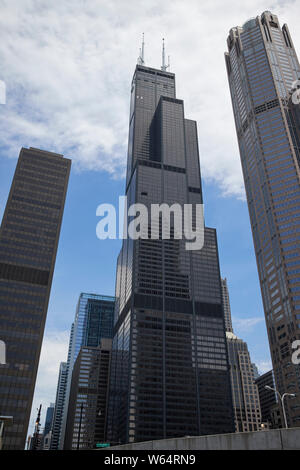 Der Willis Tower früher der Sears Tower skyscraper Chicago IL USA Stockfoto