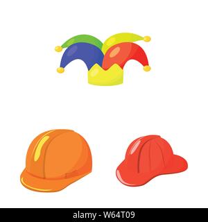 Isoliertes Objekt von Kopfbedeckungen und napper Logo. Sammlung von Kopfbedeckungen und Helm Lager Symbol für das Web. Stock Vektor