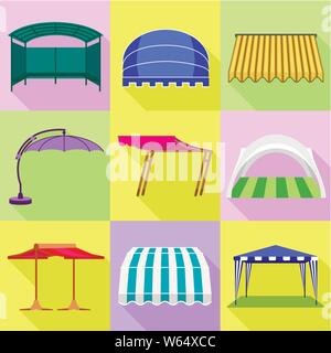 Zelt Icon Set. Flache Set von 9 Zelt Vector Icons für Web Design auf weißem Hintergrund Stock Vektor