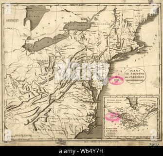 Amerikanischer Unabhängigkeitskrieg Ära Karten 1750-1786 652 Nebenkläger des Putschist Unis de l'In septentrionale Bauen und Reparieren Stockfoto