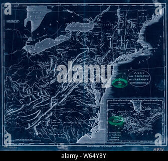 Amerikanischer Unabhängigkeitskrieg Ära Karten 1750-1786 654 Nebenkläger des Putschist Unis de l'In septentrionale Invertiert Bauen und Reparieren Stockfoto