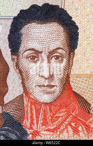 Simon Bolivar Porträt von bolivianischen Geld Stockfoto