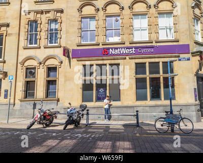 Aberystwyth, Wales/UK - 20. Juli 2019 - Natwest Cymru Bank Gebäude Stockfoto