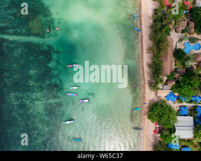 Luftaufnahme auf Sairee Strand, aktuelle Insel Koh Tao, Thailand Stockfoto