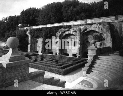 Garten des Palazzo pontificio, Castel Gandolfo, 1930 Stockfoto