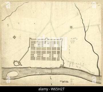 Amerikanischer Unabhängigkeitskrieg Ära Karten 1750-1786 856 Savannah Bauen und Reparieren