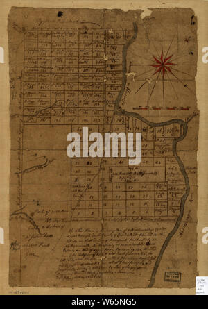 Amerikanischer Unabhängigkeitskrieg Ära Karten 1750-1786 912 Die oben genannten Plan ist eine Beschreibung einer neuen Gemeinde namens Royalsborough in der Grafschaft Cumberland bounded Bauen und Reparieren Stockfoto