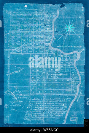 Amerikanischer Unabhängigkeitskrieg Ära Karten 1750-1786 914 Die oben genannten Plan ist eine Beschreibung einer neuen Gemeinde namens Royalsborough in der Grafschaft Cumberland bounded Invertiert Bauen und Reparieren Stockfoto